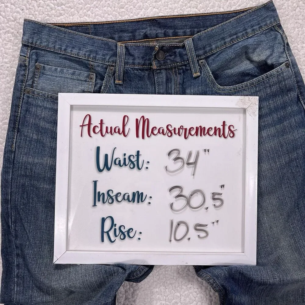 Levi’s 559 Relaxed Straight Jeans Men’s 34x32‎ (Actual 34x30.5) Grunge Casual